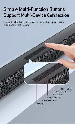 Picture of Awei Y999 50W Home Theater Wireless Bluetooth V5.0 Speaker TV SoundBar/Infrared Remote/6D Surround Excellent Sound