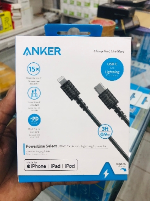 Picture of Anker PowerLine Select USB-C to Lightning MFI Certified Cable 3ft (A8612) – Black