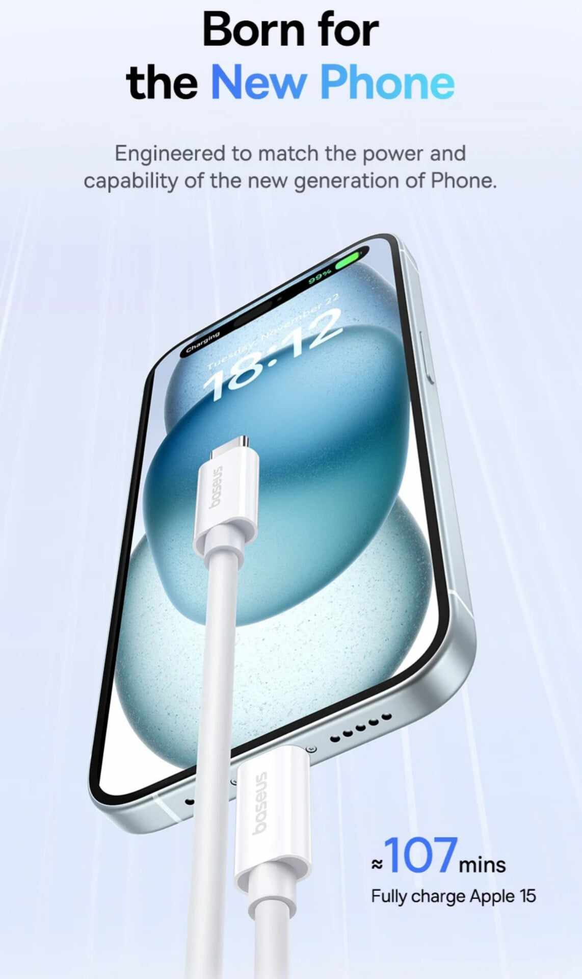 Picture of Baseus Cable Thunderbolt 4 Superior Series 2 USB4 8K 40gbps Full-Function Fast Charging Cable Type-C to Type-C 240W 1m
