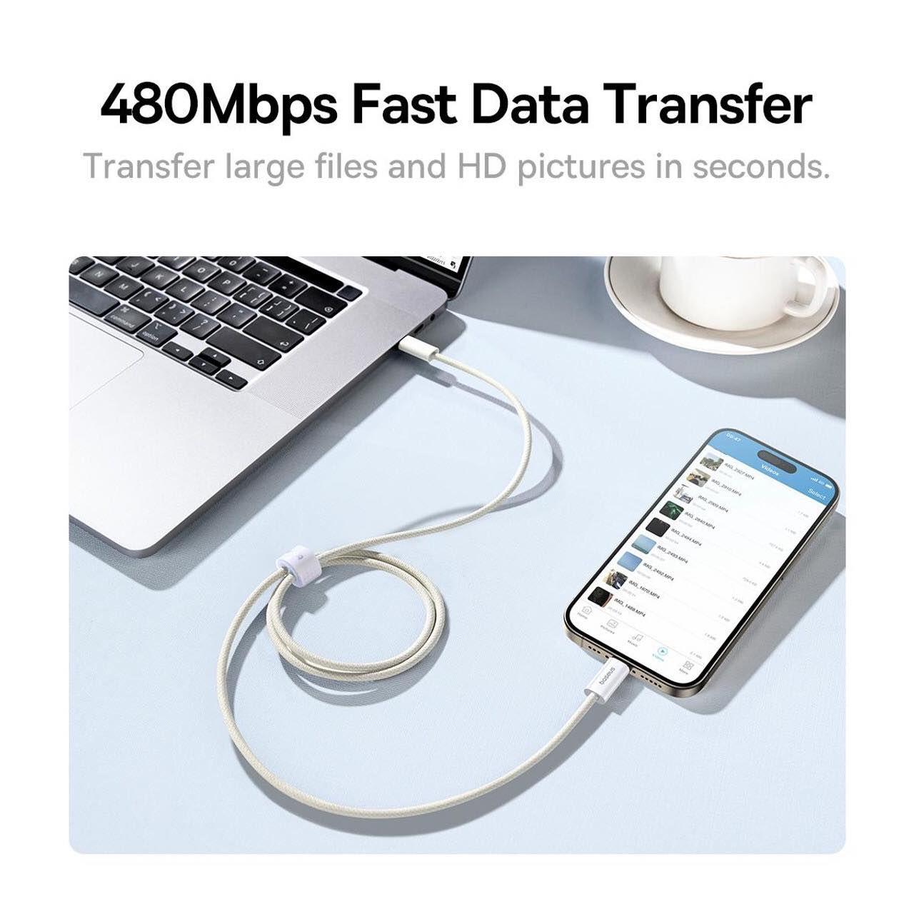 Picture of Baseus Cable Thunderbolt 4 Superior Series 2 USB4 8K 40gbps Full-Function Fast Charging Cable Type-C to Type-C 240W 1m