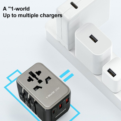 Picture of Momax 1-World 20W 3-Port+AC Travel Adapter UA11