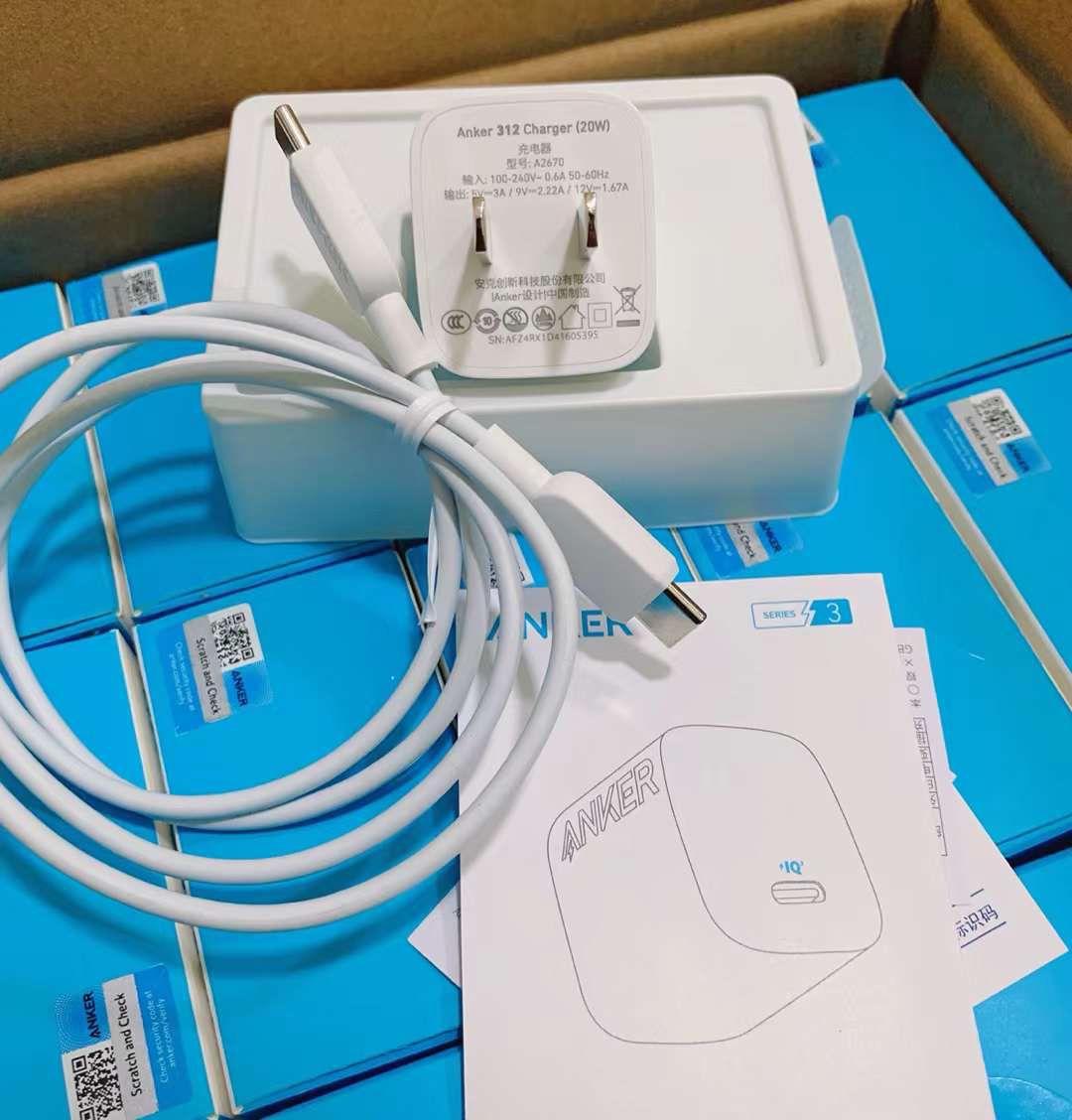 Picture of Anker 312 20W IQ3 USB-C Wall Charger with USB-C Cable