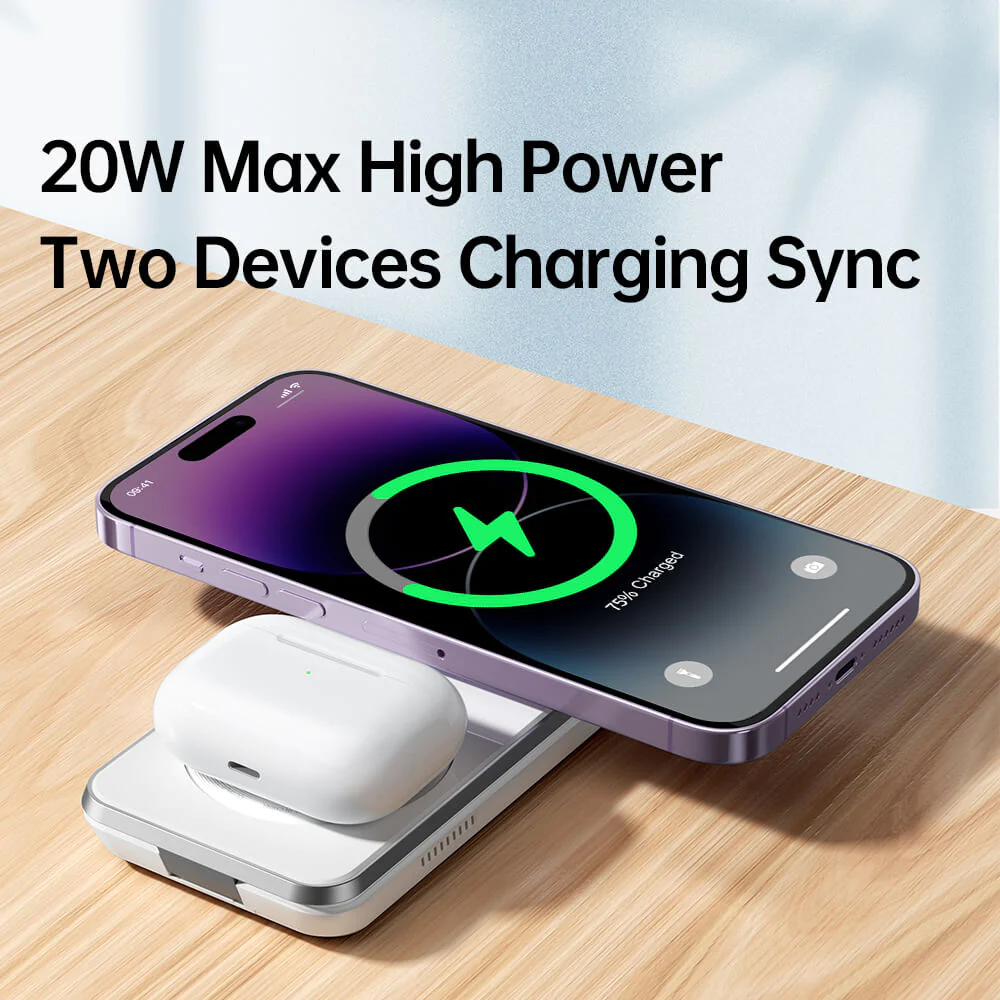 Picture of Mcdodo Peace Series 3 in 1 Foldable Magnetic 25watt Wireless Charge Station -White