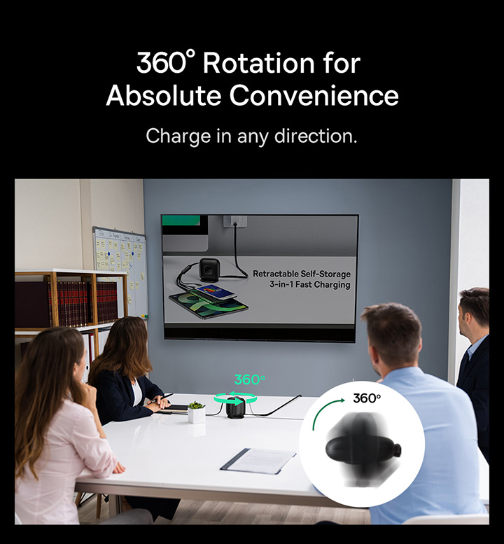 Picture of Baseus Cable 100W Cable Type-C to Micro Type-C Lightning Traction Series Retractable 3-in-1 Fast Charging Cable 1.7m Black