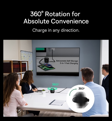 Picture of Baseus Cable 100W Cable Type-C to Micro Type-C Lightning Traction Series Retractable 3-in-1 Fast Charging Cable 1.7m Black