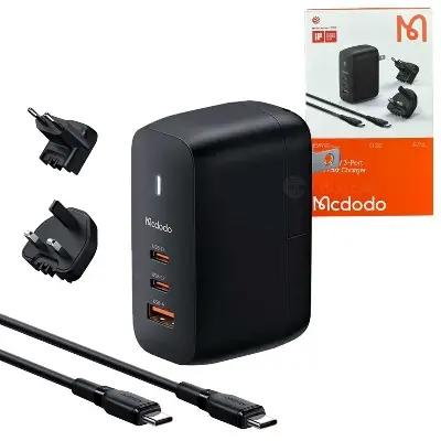 Picture of MCDODO CH-8442 Gan 65W 3-Port Mini Fast Charger with 60W Type-C to Type-C Cable