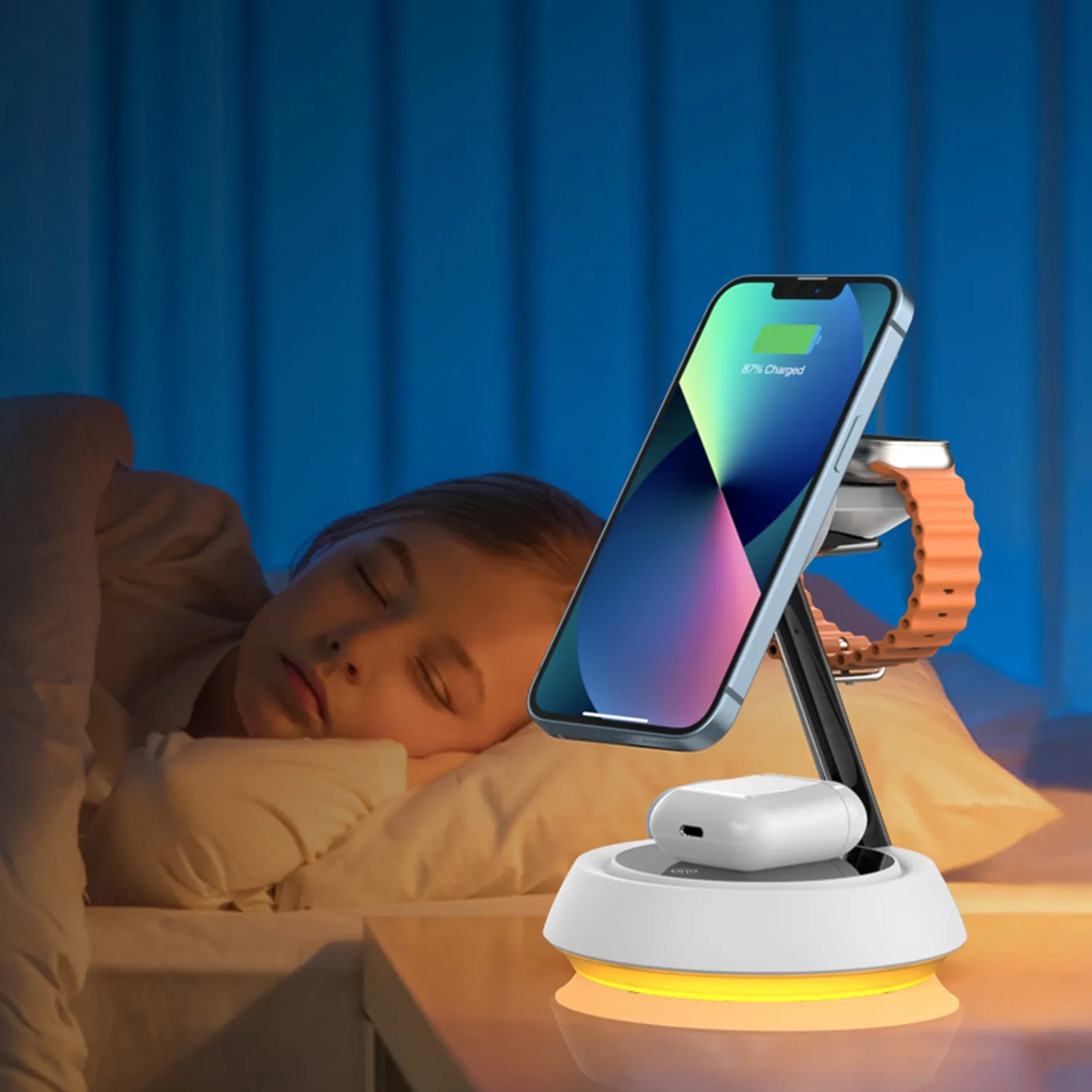 Picture of WiWU Wi-W002 15W 3 in 1 Magnetic Desktop Wireless Charger