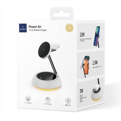 Picture of WiWU Wi-W002 15W 3 in 1 Magnetic Desktop Wireless Charger