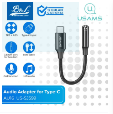 Picture of Usams US-SJ599 AU16 Type-C to 3.5DC Calling Audio Dongle (DAC Support)