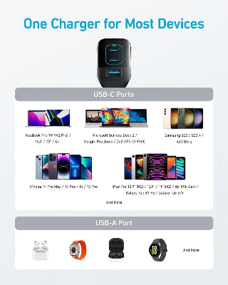 Picture of Anker 336 67W 3 Port Wall Charger (A2674) - BLack