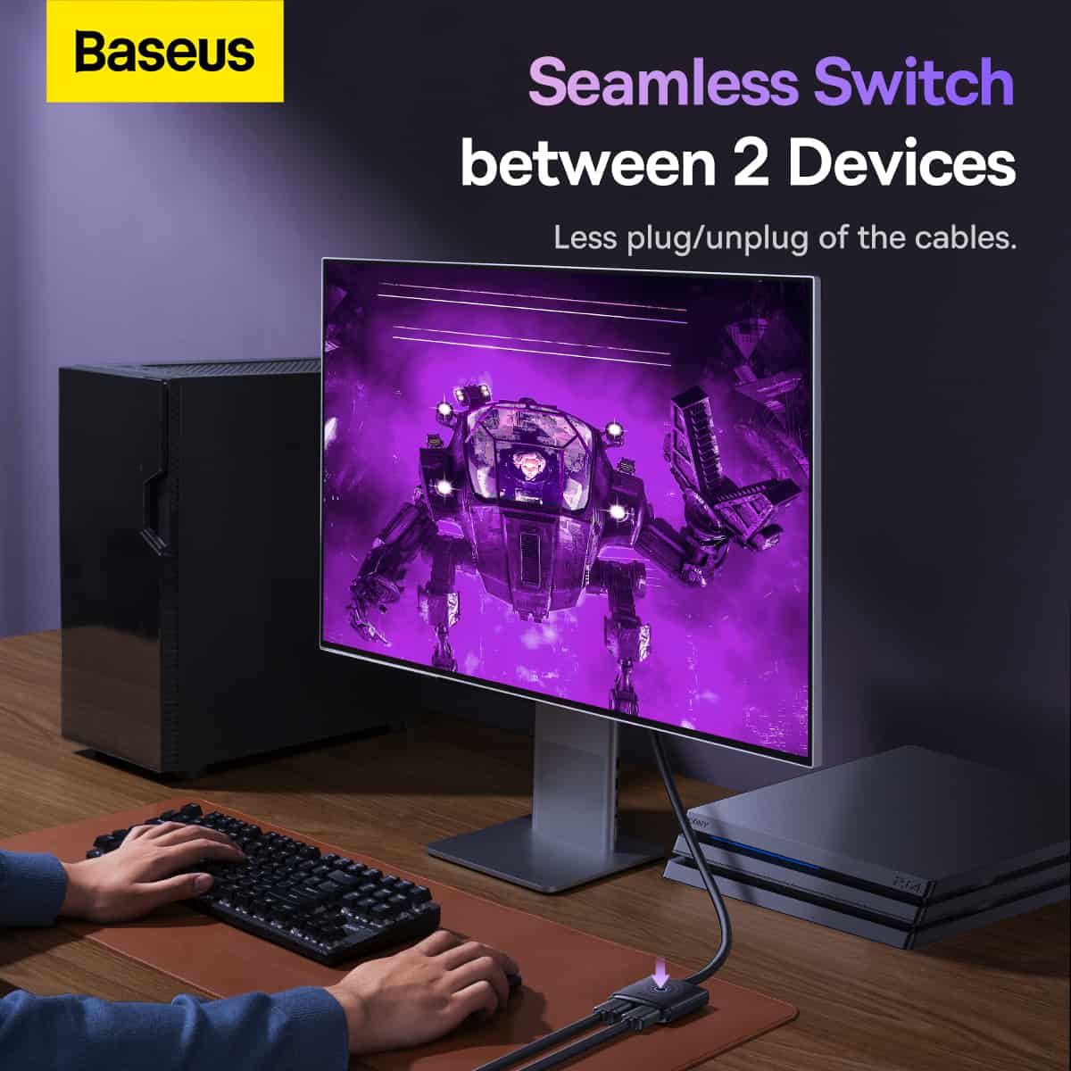 Picture of Baseus AirJoy Series 2-in-1 Bidirectional HDMI Switch with 1m cable