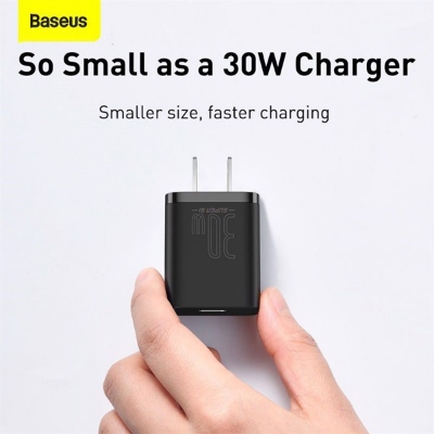 Picture of Baseus Super Si Quick Charger 1C 30W US Single USB-C Port- Black