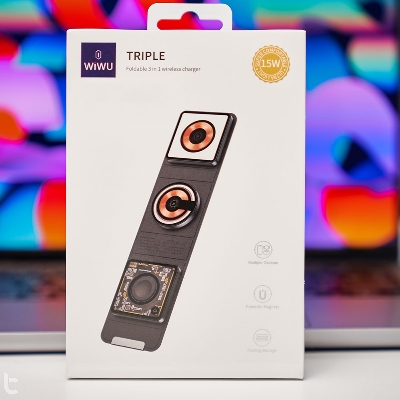 Picture of WiWU Triple 15W Foldable 3in1 Wireless Charger - Black