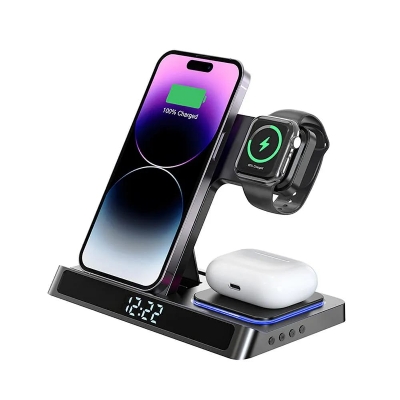 Picture of WiWU Wi-W006 5 in 1 15W Wireless Charger -Black