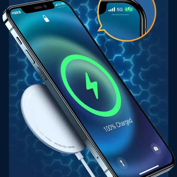 Picture of USAMS US-CD160 W2 ALLOY SUPER-THIN MAGNETIC FAST WIRELESS CHARGER FOR IPHONE 12 & 13 &14 Series