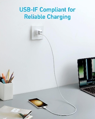 Picture of Anker 310 USB-C to Lightning Cable (3ft) Compatible with iPhone, iPad, and iPod