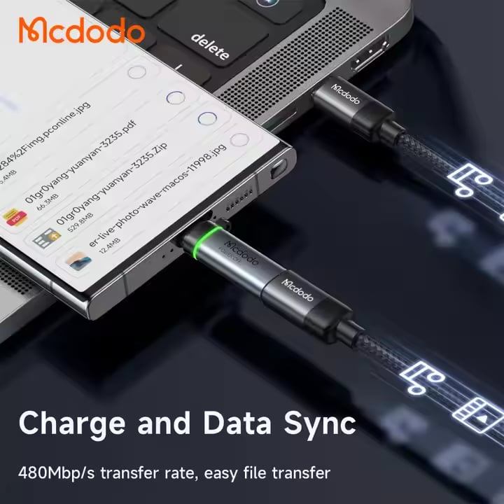 Picture of MCDODO OT-245 USB-C to USB-C 100W Auto Paper Off Data Adapter with Lanyard