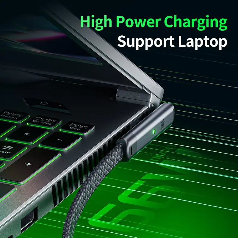 Picture of Plextone T100 C2C Type C To Type C Elbow Gaming Cable 66W Cable - Black