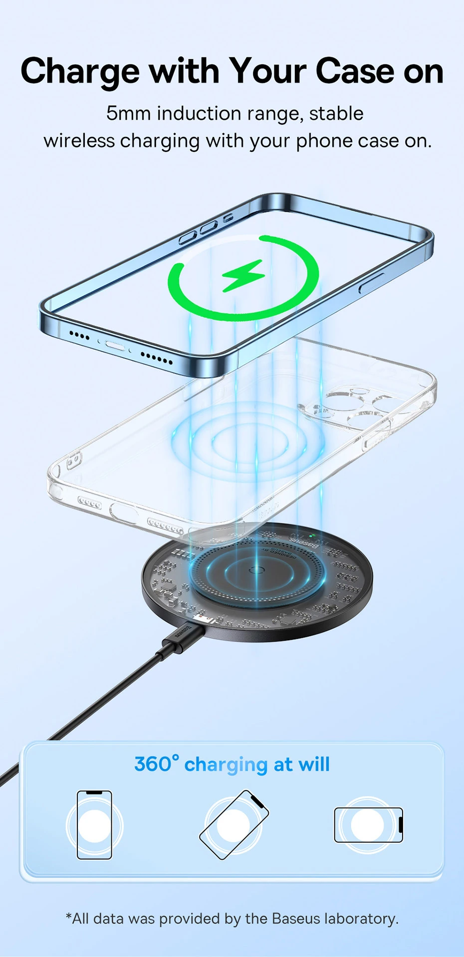 Picture of Baseus Simple 2 Wireless Charger 15W Fast Charging PD - Black