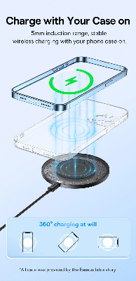 Picture of Baseus Simple 2 Wireless Charger 15W Fast Charging PD - Black