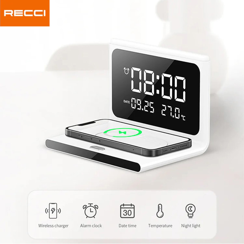 Picture of Recci RLS-L12 Perpetual Calendar Wireless Charger With Lamp - White