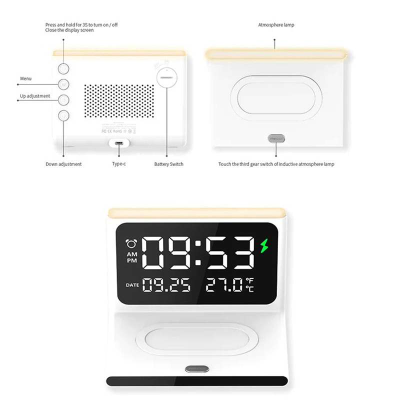 Picture of Recci RLS-L12 Perpetual Calendar Wireless Charger With Lamp - White