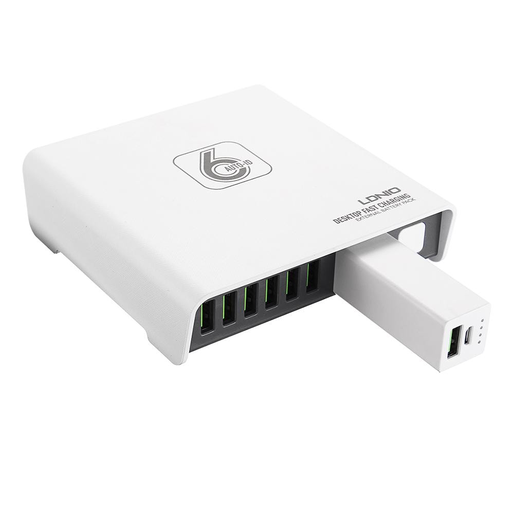 Picture of LDNIO A6802 Box Magical 6 Ports 40W Auto ID Charger with 2600mAh Power Bank