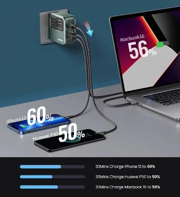 Picture of UGREEN CD289 140W GaN 2C1A Fast Charger with 1.5M Cable - Black