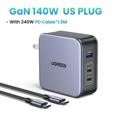 Picture of UGREEN CD289 140W GaN 2C1A Fast Charger with 1.5M Cable - Black