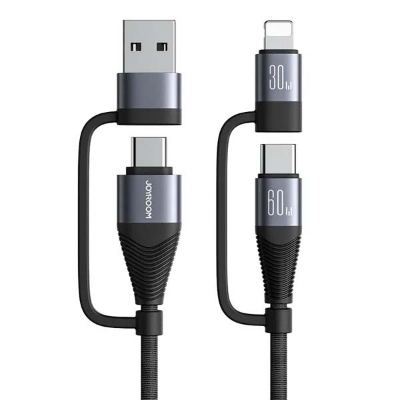 Picture of Joyroom SA37-2T2 60W 4-in-1 Fast Charging Data Cable _ Black