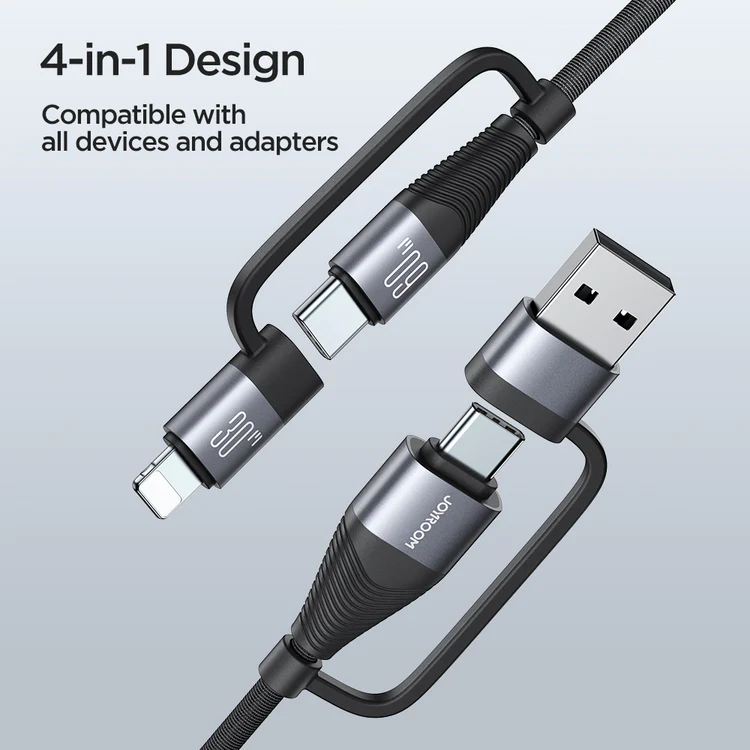 Picture of Joyroom SA37-2T2 60W 4-in-1 Fast Charging Data Cable _ Black