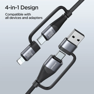 Picture of Joyroom SA37-2T2 60W 4-in-1 Fast Charging Data Cable _ Black