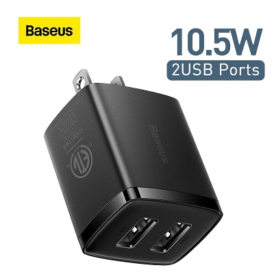 Picture of Baseus  Compact  Charger 2U 10.5W EU US Black