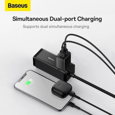 Picture of Baseus  Compact  Charger 2U 10.5W EU US Black