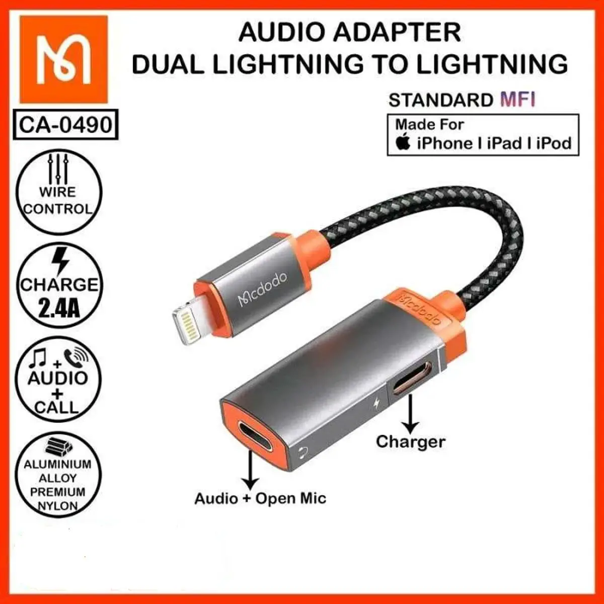 Picture of Mcdodo CA-0490 Lightning to Dual Lightning Digital Audio Adapter