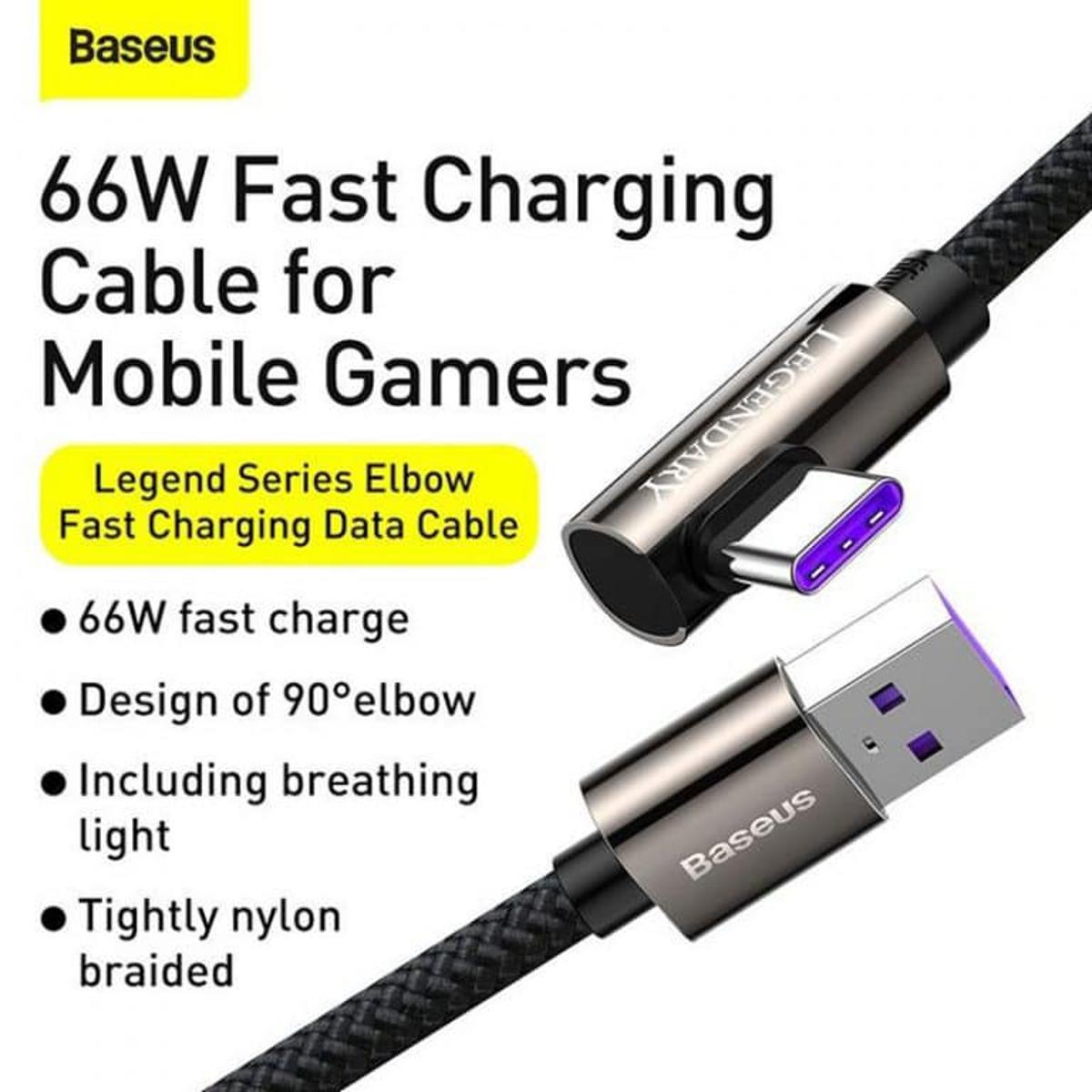 Picture of Baseus Type-C 66W Legend Series Elbow Fast Charging Data Cable Black