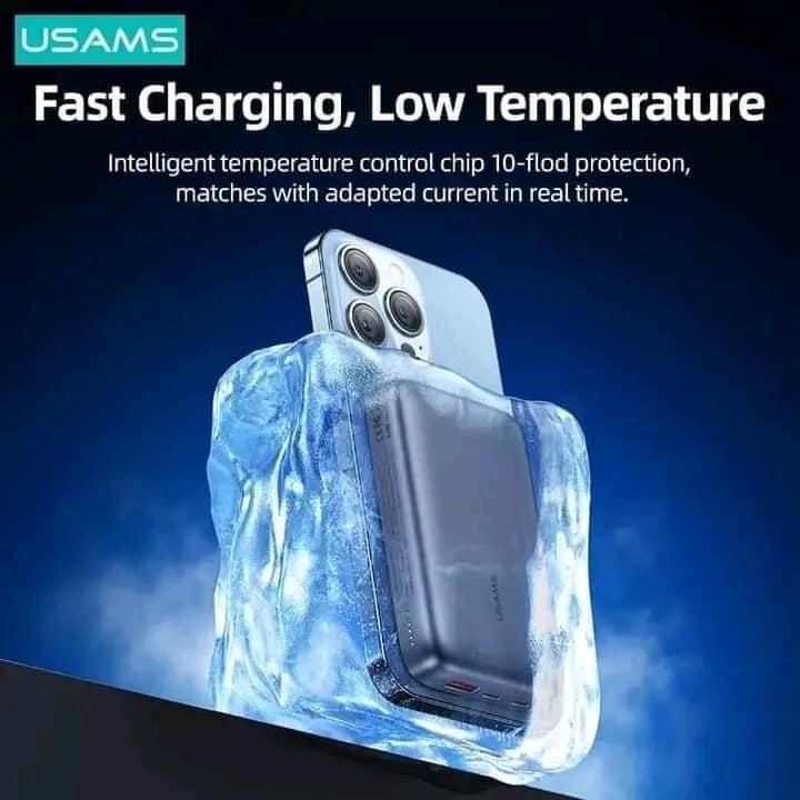 Picture of USAMS US-CD184 PB67 PD20W+QC3.0 Power Bank Transparent Portable Charger 10000mah 22.5W External Battery 15W Magnetic Wireless Charger