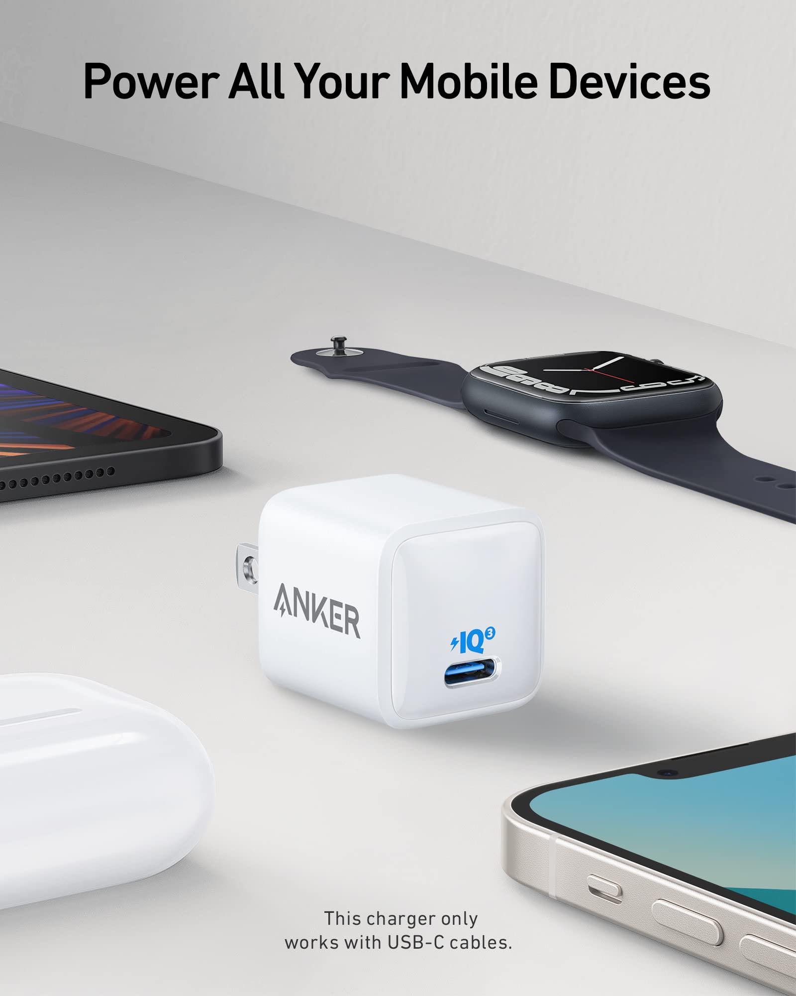Picture of Anker PowerPort III Nano-20W Version-High Voltage PIQ 3.0 USB-C Charger  for iPhone 14/13/12/11/11 Pro/11 Pro Max/XR/XS/X