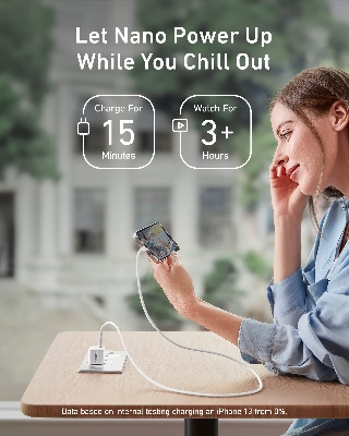 Picture of Anker PowerPort III Nano-20W Version-High Voltage PIQ 3.0 USB-C Charger  for iPhone 14/13/12/11/11 Pro/11 Pro Max/XR/XS/X