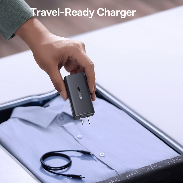 Picture of Baseus GaN6 Pro 100W 2 x USB-C Type-C + 2 x USB Fast Charger, US Plug (Black)