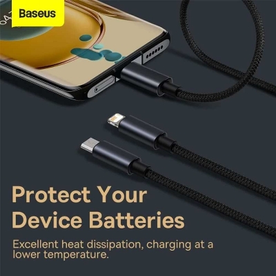 Picture of Baseus Minimalist 3 in 1 M+L+C 3.5A charging cable 1.2m