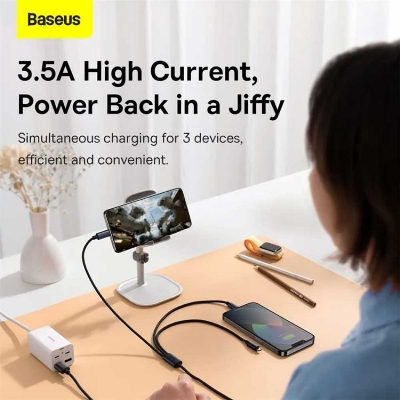 Picture of Baseus Minimalist 3 in 1 M+L+C 3.5A charging cable 1.2m