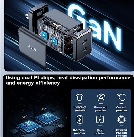 Picture of Mcdodo 40W USB C Fast Charging Charger Blocks with Dual Type C Port Folding Plug Power Adapter for iPhone 14/14 Pro/14 Pro Max/13,Samsung S22