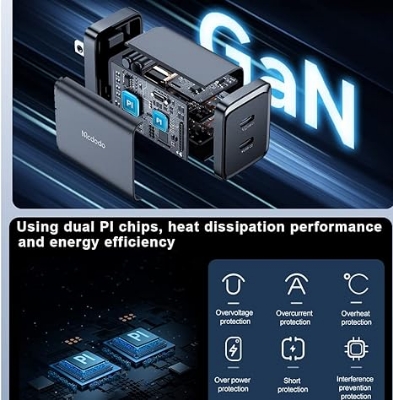 Picture of Mcdodo 40W USB C Fast Charging Charger Blocks with Dual Type C Port Folding Plug Power Adapter for iPhone 14/14 Pro/14 Pro Max/13,Samsung S22