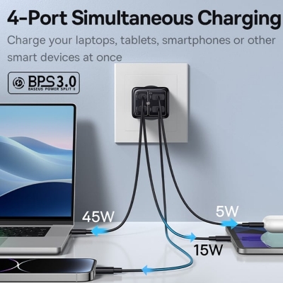 Picture of Baseus GaN6 Pro 65W Fast Charger For Macbook Samsung IPhone Pixel Huawei