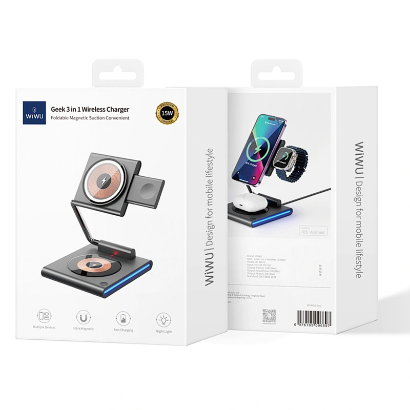 Picture of WIWU Geek Wi-W023 3in1 15W Wireless Charge - Black