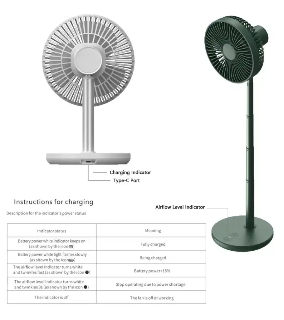 Picture of Jisulife FA13P 8000Mah Oscillating Extendable Desk Fan