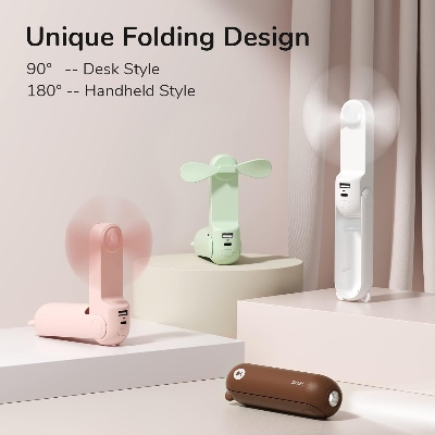 Picture of JISULIFE F8 3-in-1 Mini Foldable Fan with Flashlight & Power Bank 2000mAh