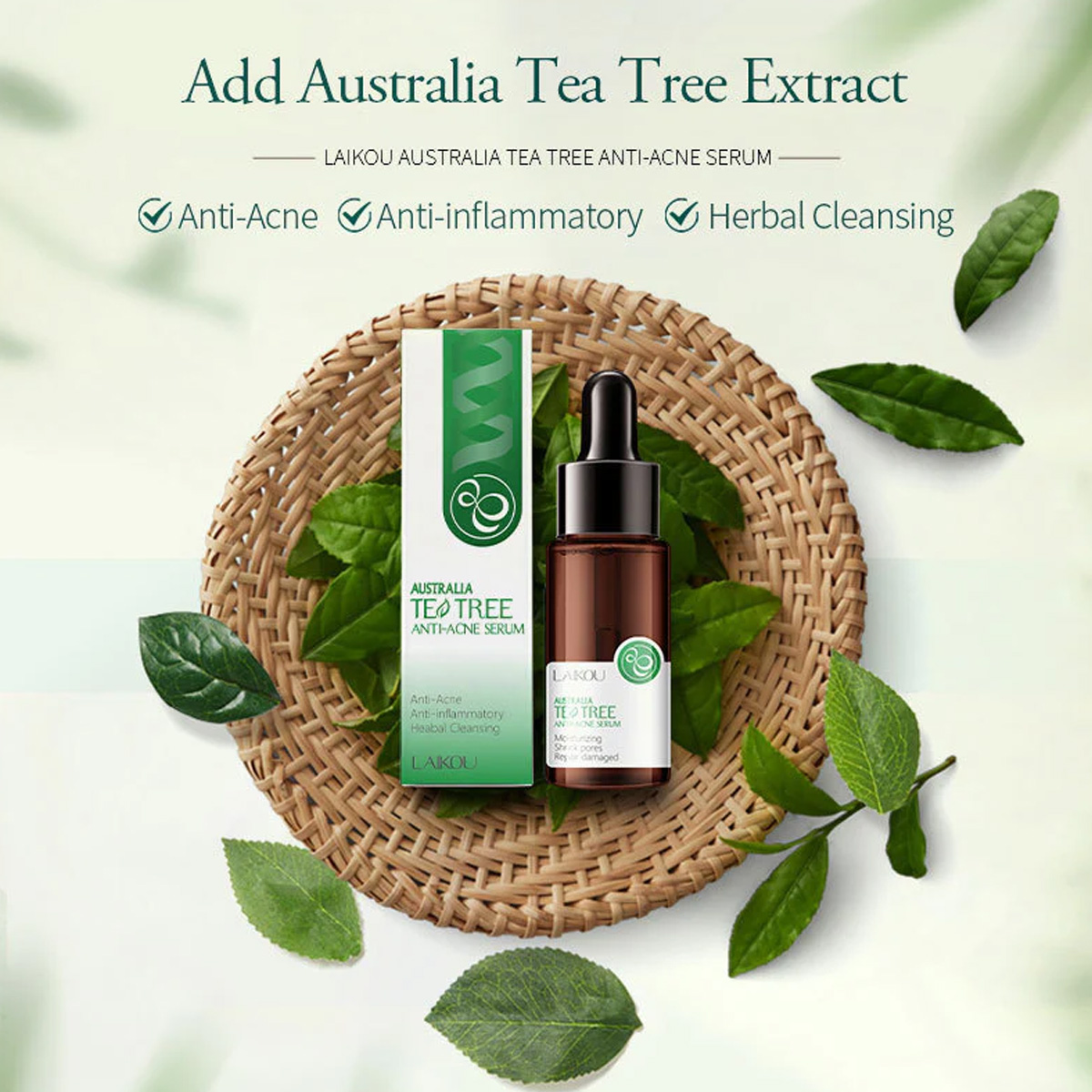 Picture of Laikou australia Tea tree Acne Treatment Brightening Moisturizing Oil-control anti-acne vitamin c serum-17ml