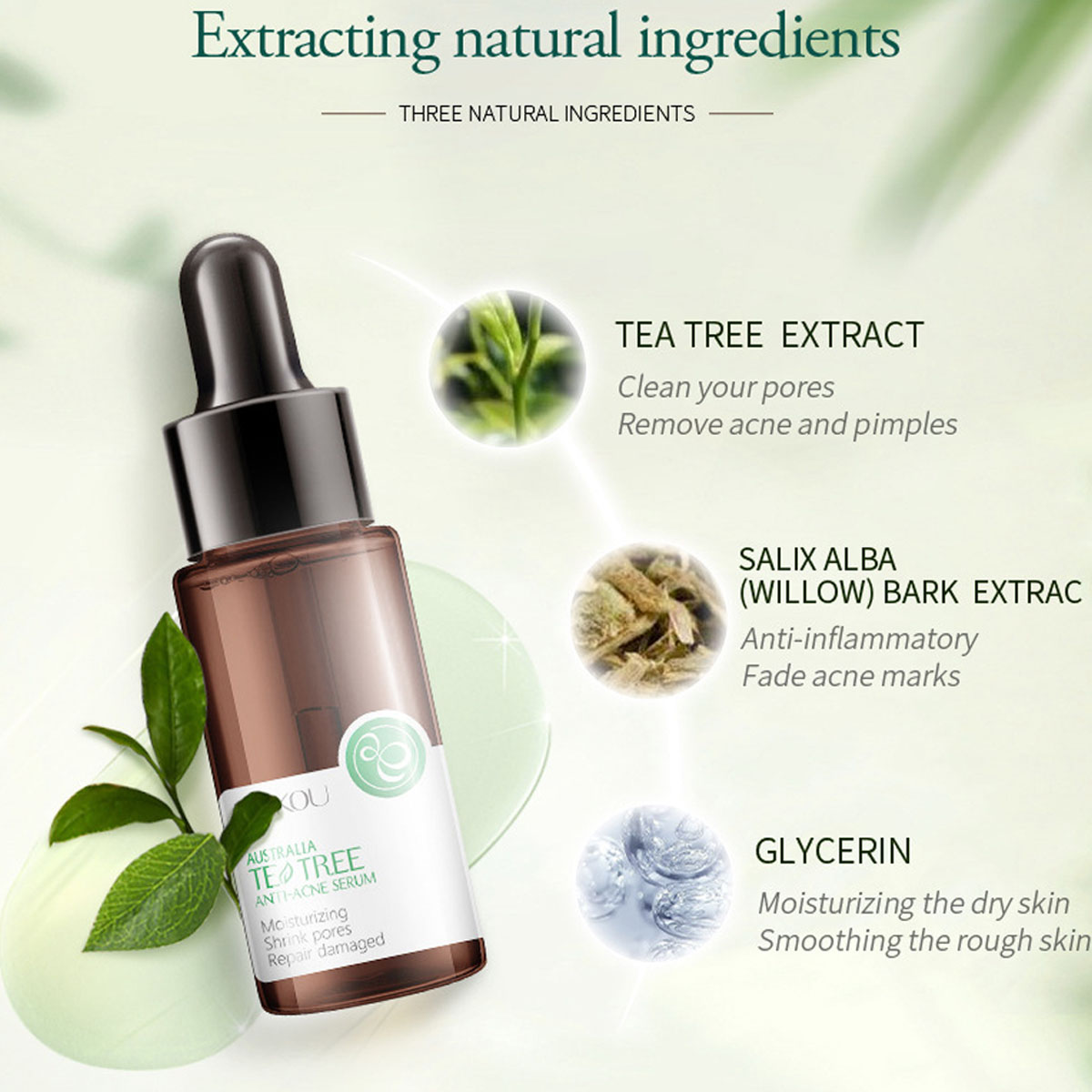 Picture of Laikou australia Tea tree Acne Treatment Brightening Moisturizing Oil-control anti-acne vitamin c serum-17ml